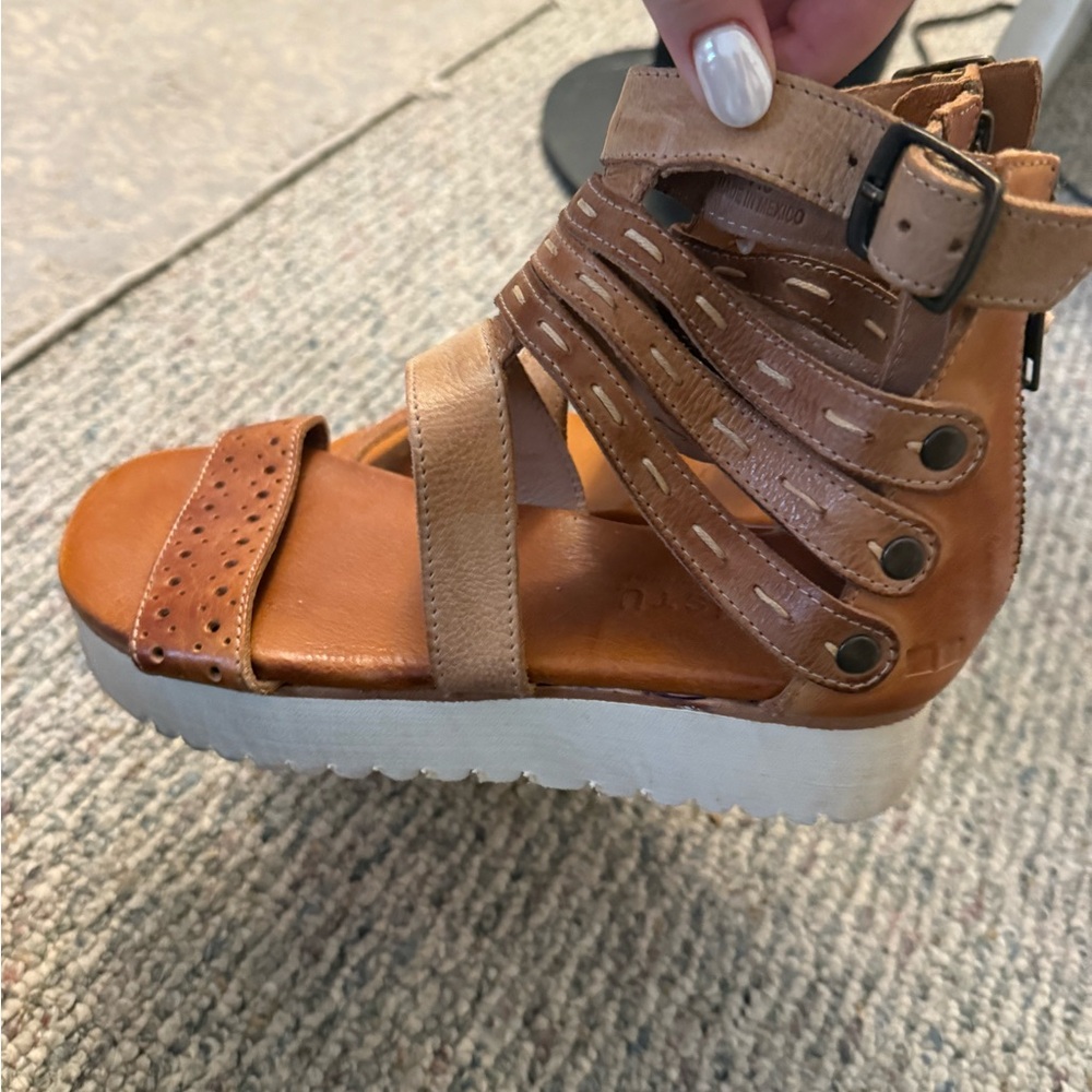 BED|STU Tan and Brown Gladiator Sandals